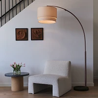 Mason 81" Led Contemporary Arc Floor Lamp with Marble Base, Bulb Included