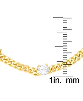Macy's Gold Plated Cubic Zirconia Cuban Link Bracelet