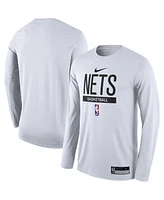 Men's Nike White Brooklyn Nets 2022/23 Legend On-Court Practice Performance Long Sleeve T-shirt