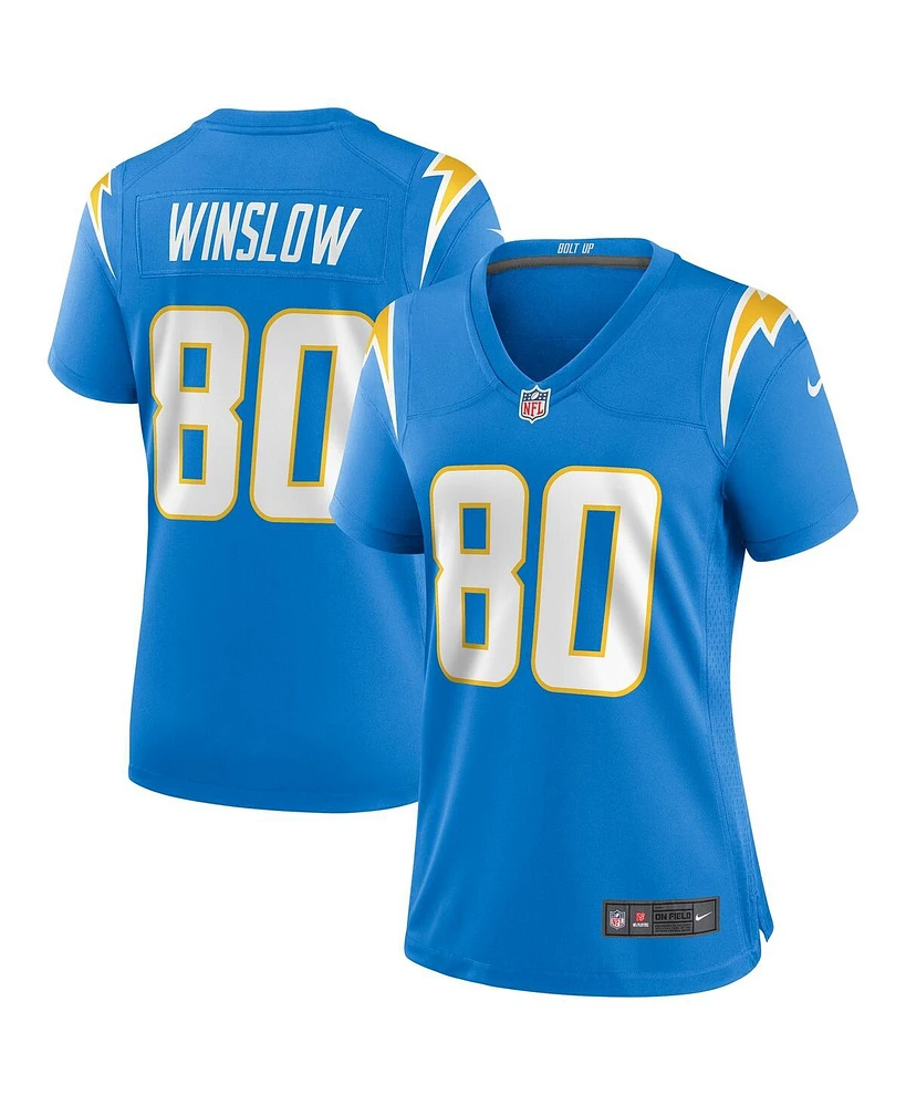 Women's Nike Kellen Winslow Powder Blue Los Angeles Chargers Game Retired Player Jersey