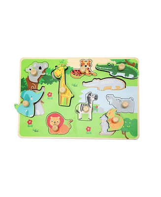 Leo & Friends Zoo Animal Peg Puzzle for 24-Months+