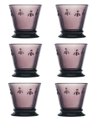 La Rochere Napoleon Bee Aubergine 6-Piece Tumbler Set, 10 oz