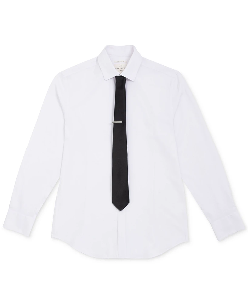 ConStruct Men's Solid Tie & 1-1/2" Bar Set