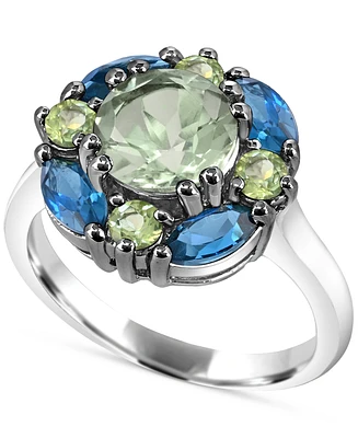 Multi-Gemstone Cluster Ring (3-5/8 ct. t.w.) in Sterling Silver
