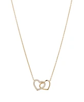 Eliot Danori Silver-Tone Double Heart Necklace 16" + 2" Extender