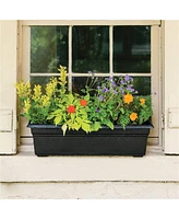 Novelty (#16248) Countryside Flower Box, Black - 24"
