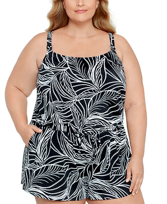 Swim Solutions Plus Tummy Control Romper, Created For Macy's