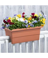Novelty Countryside Railing Planter 26245 Terra Cotta 24 Inch