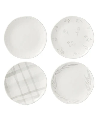 Lenox Oyster Bay Whiteware 4 Piece Tidbit Plate Set, Service for 4