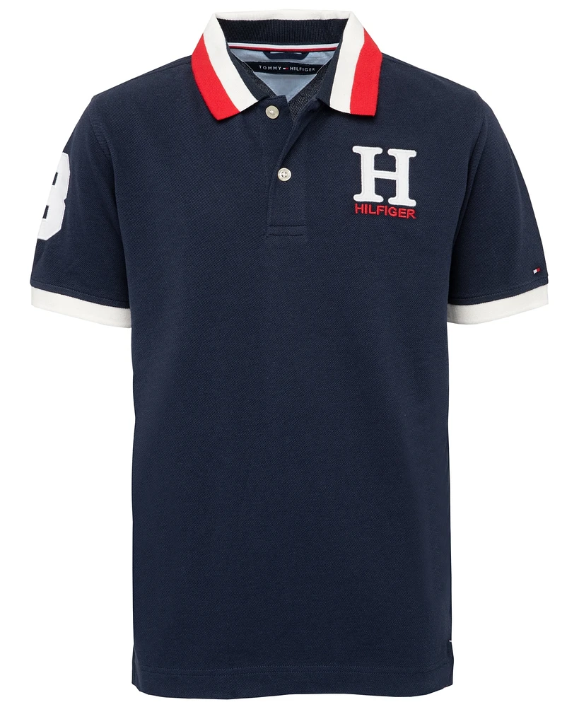 Tommy Hilfiger Toddler and Little Boys Striped Collar Embroidered Matt Polo