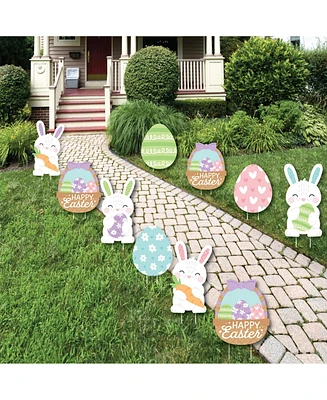 Big Dot of Happiness Spring Easter Bunny Lawn Decor Outdoor Happy Easter Party Yard Decorations 10 Pc