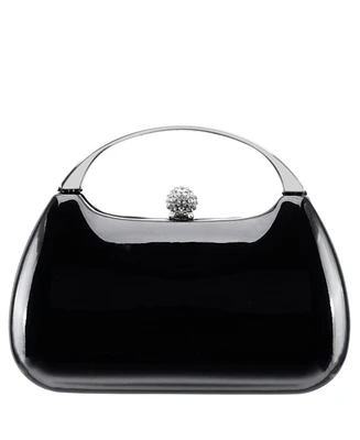 Nina Women's Metallic Minaudiere bag with Metal Handle