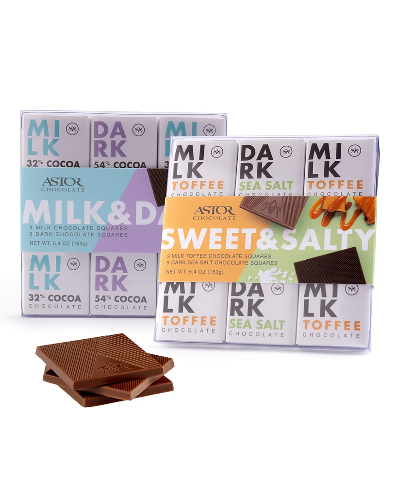 Astor Chocolate Herbal Duo with Deluxe Chocolate Squares 2 Pack Set, 36 Pieces