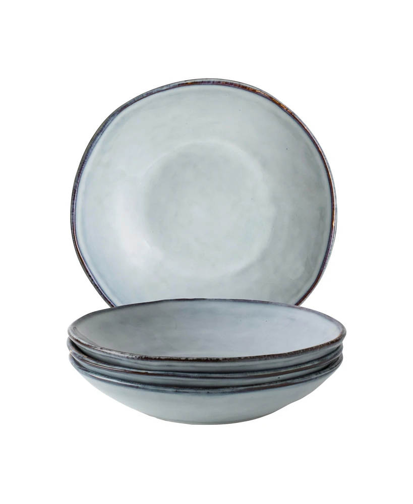 Dutch Rose Amsterdam Deep Plates, Set of 4