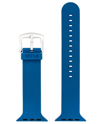 WITHit Navy Smooth Silicone Band designed for Apple Watch 42mm (Series 1-3 only) & 44/45/46/49mm (Ultra & Ultra 2)