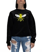 La Pop Art Women's Bee Kind Word Crewneck Sweatshirt