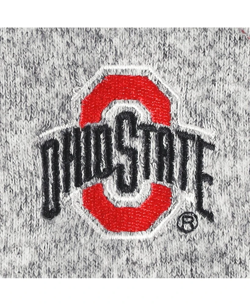 Women's ZooZatz Scarlet, Gray Ohio State Buckeyes Colorblock Cozy Tri-Blend Lounge Pants