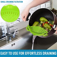 Silicone Pot Strainer - Adjustable Snap On For Most Pots & Pans