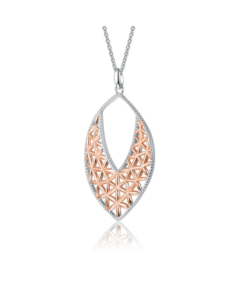 Classy Sterling Silver Two-Tone Pendant Necklace