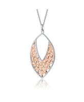 Classy Sterling Silver Two-Tone Pendant Necklace