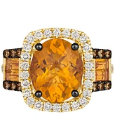 Le Vian Cinnamon Citrine (4-1/4 ct. t.w.), Nude Diamond (5/8 ct. t.w.) & Chocolate Diamond (1/5 ct. t.w.) Statement Ring in 14k Gold