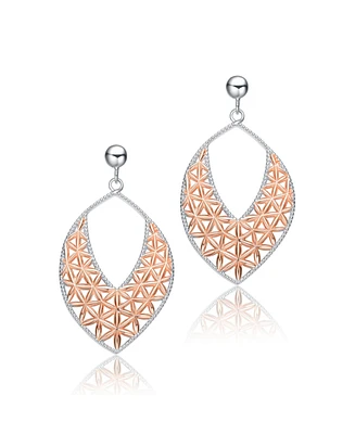 Classy Sterling Silver Two-Tone Dangling Earrings