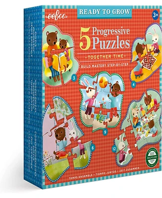 Eeboo Ready to Grow Together Time Progressive 31 Piece Puzzle Set