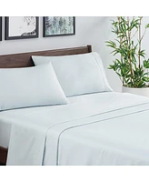 Rayon from Bamboo Queen Sheet Set, Ultra Silky Luxury Sheets, 1 Flat Sheet, Fitted 2 Pillowcases, Temperature Regulating, Breathable, Sustain