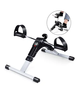 Under Desk Exercise Bike Pedal Exerciser with Lcd Display for Legs & Arms Workout Pink