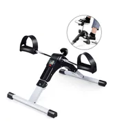 Under Desk Exercise Bike Pedal Exerciser with Lcd Display for Legs & Arms Workout Pink