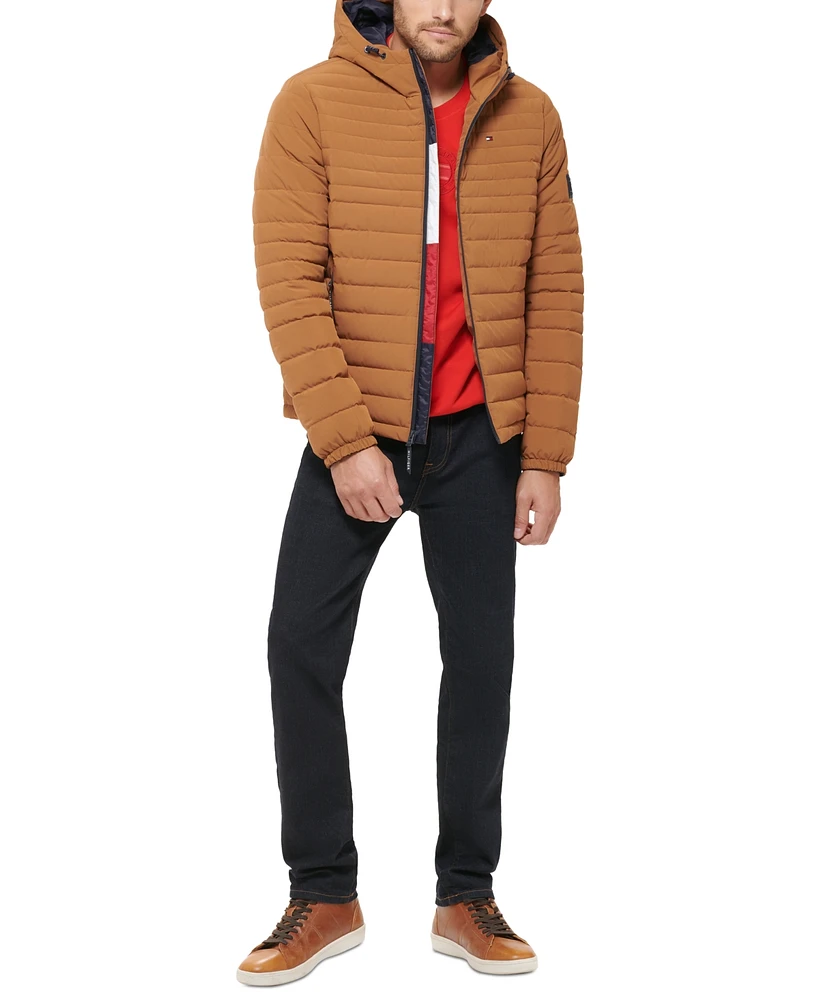 Tommy Hilfiger Men's Stretch Quilted Hooded Jacket