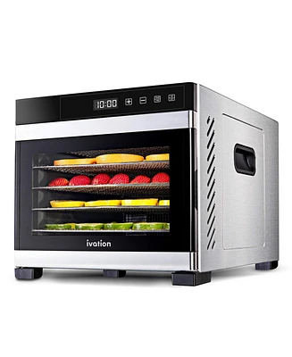 Ivation Stainless Steel Tray Food Dehydrator for Snacks & Jerky