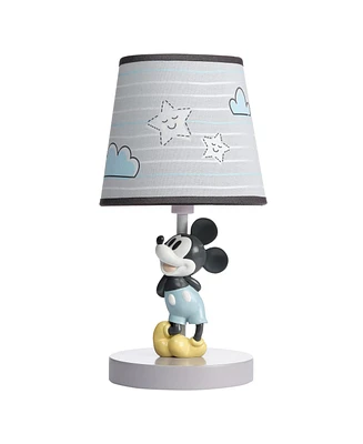 Lambs & Ivy Disney Baby Moonlight Mickey Mouse Lamp with Shade & Bulb - Gray