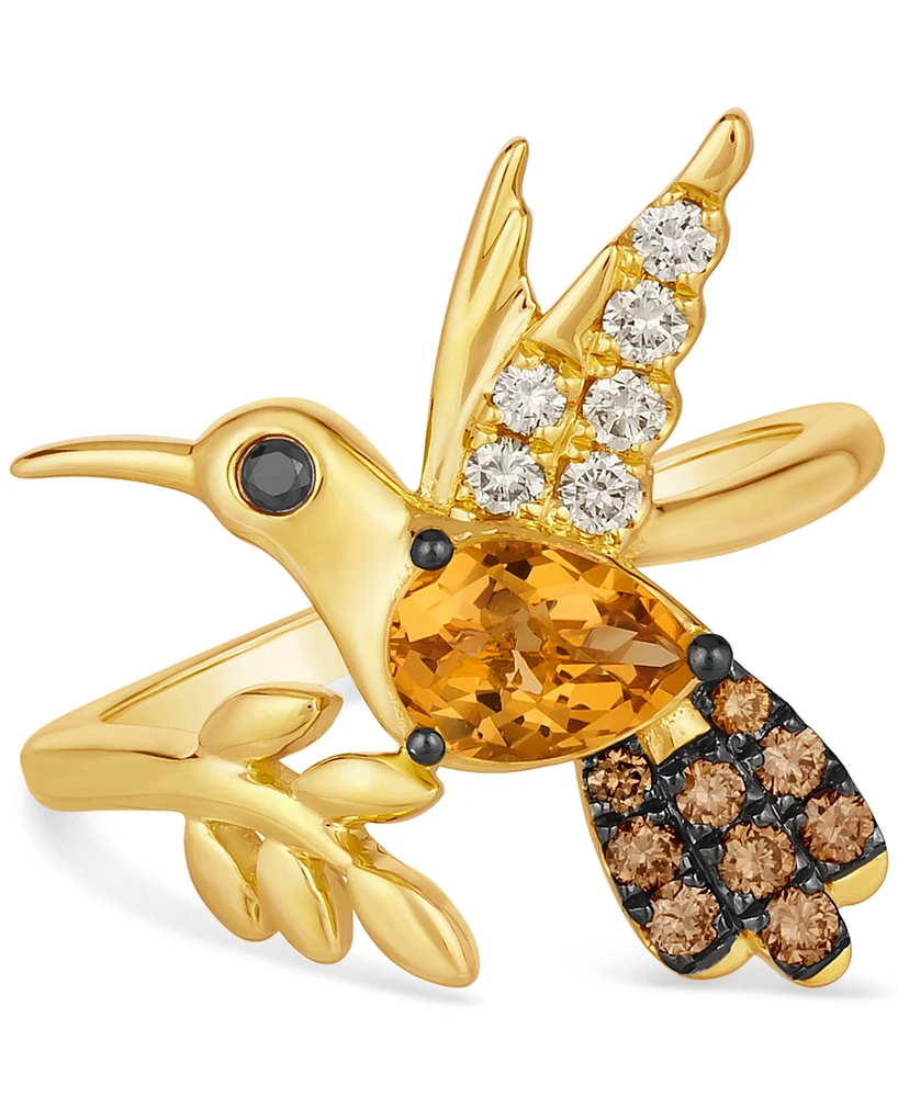 Le Vian Cinnamon Citrine (1/2 ct. t.w.), Nude Diamonds (1/6 ct. t.w.), Chocolate Diamonds (1/6 ct. t.w.) & Blackberry Diamonds (1/6 ct. t.w.) Hummingb