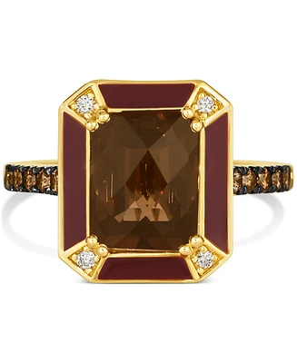 Le Vian Chocolate Quartz (3 ct. t.w.), Chocolate Diamonds (1/4 ct. t.w.) & Nude Diamonds (1/20 ct. t.w.) Statement Ring in 14k Gold