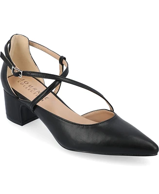 Journee Collection Women's Galvinn Crisscross Pointed Toe Pumps