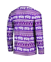 Men's Concepts Sport Purple Tcu Horned Frogs Swivel Long Sleeve T-shirt and Pants Sleep Set