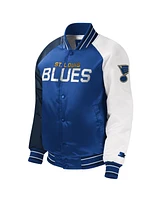 Big Boys and Girls Starter Blue St. Louis Blues Raglan Full-Snap Varsity Jacket