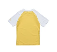 Snapper Rock Big Boys Toddler|Child Yellow White Sleeve Sustainable Ss Rash Top