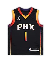 Preschool Boys and Girls Jordan Devin Booker Black Phoenix Suns 2022/23 Swingman Jersey - Statement Edition