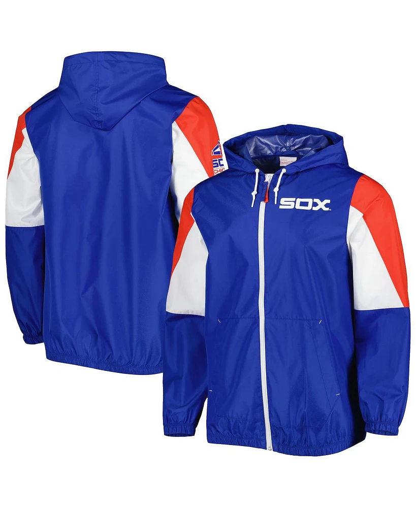Men's Mitchell & Ness Royal Chicago White Sox Throw It Back Full-Zip Windbreaker Jacket