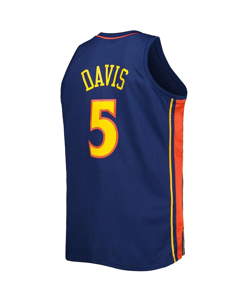 Men's Mitchell & Ness Baron Davis Navy Golden State Warriors Big and Tall Hardwood Classics 2006-07 Swingman Jersey
