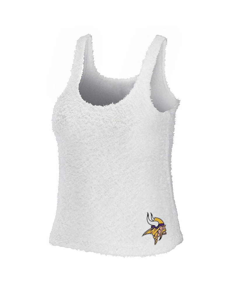 Women's Wear by Erin Andrews Cream Minnesota Vikings Plus Cozy Scoop Neck Tank Top and Pants Set