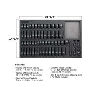 Powerbuilt 63 Piece 6 Point Sae and Metric Pro Tech Impact Socket Set