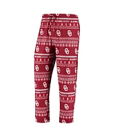 Men's Concepts Sport Crimson Oklahoma Sooners Ugly Sweater Knit Long Sleeve Top and Pant Set