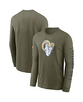 Men's Nike Olive Los Angeles Rams 2022 Salute To Service Long Sleeve T-shirt