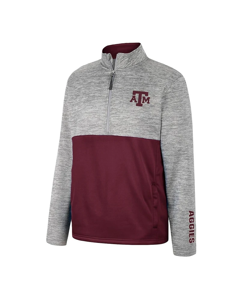 Men's Colosseum Gray Texas A&M Aggies John Half-Zip Jacket