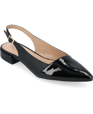 Journee Collection Women's Bertie Two Tone Slingback Flats