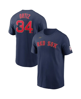Men's Nike David Ortiz Navy Boston Red Sox Name and Number T-shirt