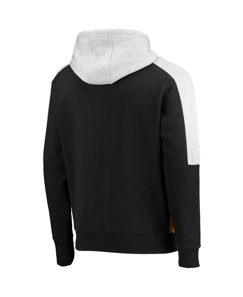 Men's Starter Black, Orange Philadelphia Flyers Playoffs Color Block Full-Zip Hoodie